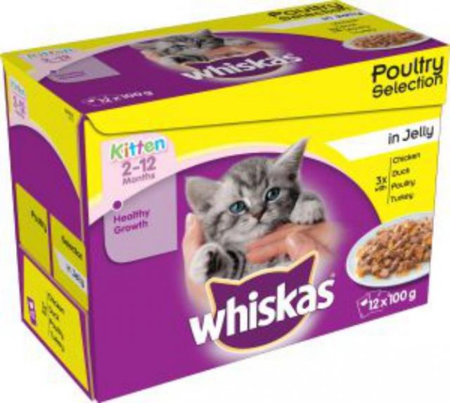 WHISKAS Whiskas Kitten 2-12 Months Poultry Selection Pouch In Jelly 12x100g