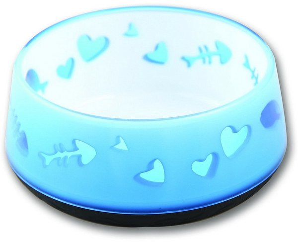 All For Paws Anti Slip Cat Bowl Blue Fish