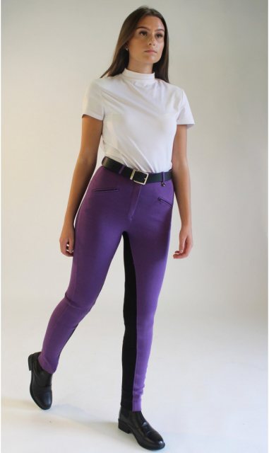 Gallop Two Tone Jodhpurs Purple/Black