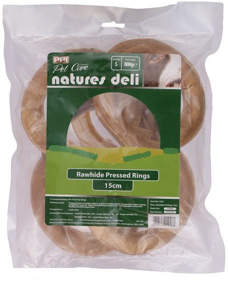 Natures Deli Rawhide Pressed Rings 5 Pack