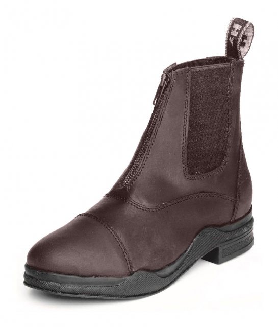 HYFOOTWE Hy Equestrian Wax Leather Zip Boot Brown
