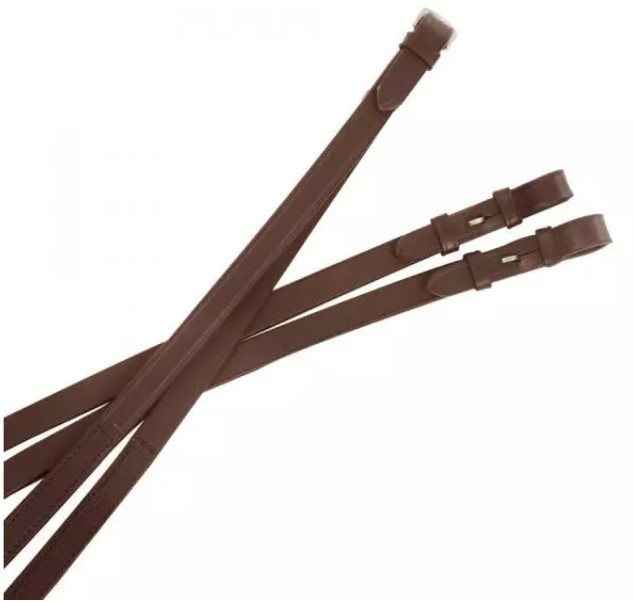 Kincade One Sided Rubber Reins Brown 54"