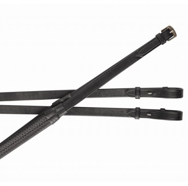 W/BEETA Collegiate Rubber Reins Flexi Grip Black