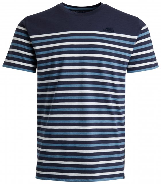 Weird Fish Weird Fish Lugano Organic Coastal Stripe Tee Navy