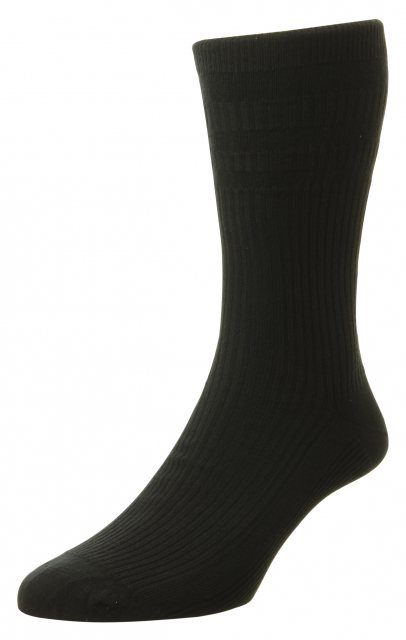 HJ Hall Softop Cotton Sock Black