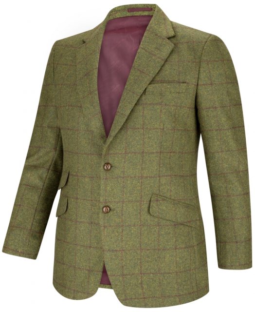 Hoggs Of Fife Hoggs Tummel Tweed Jacket Olive/Wine