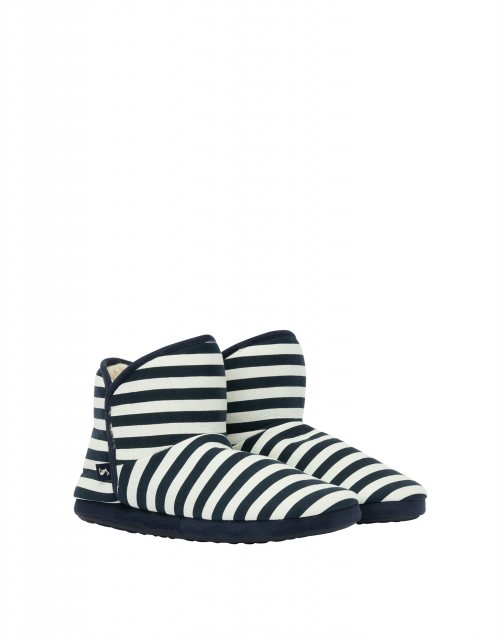 JOULES SLIPPER BOOTS S NAVY STRIPE 
