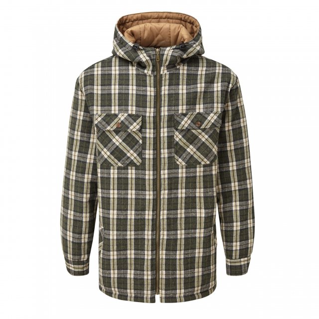 Fort Workwear Fort Penarth Hooded Shirt Fleece Green