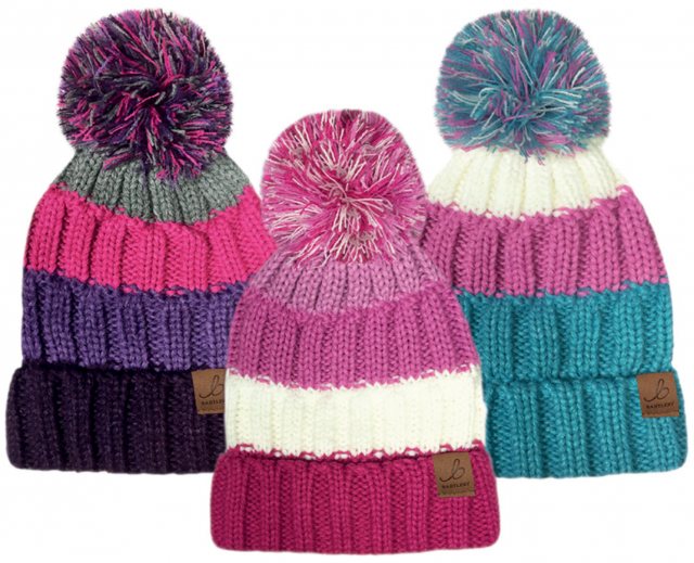 Bartleby Striped Teddy Lined Bobble Hat