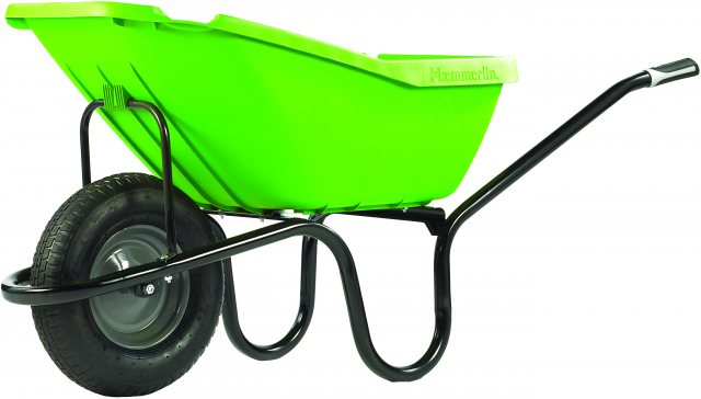 Haemmerlin Polypro Pick Up Green Pneumatic Wheelbarrow 110L