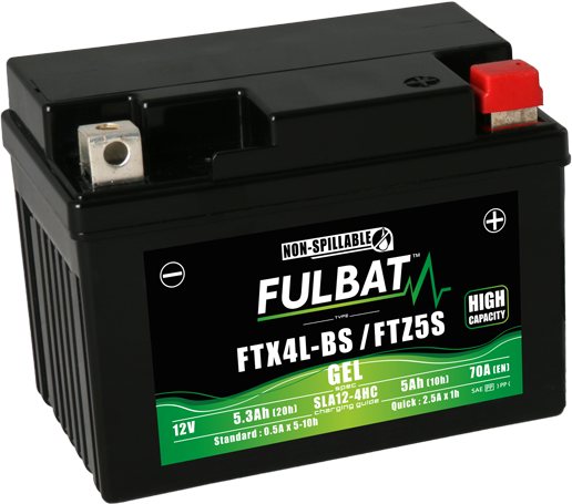 Fulbat Gel Motorcyle Battery 12v 5.3ah FTX4L-BS