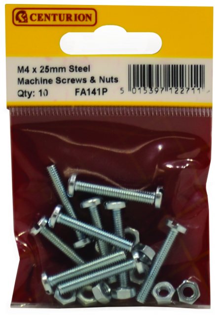 Centurion Machine Screws & Nuts M4