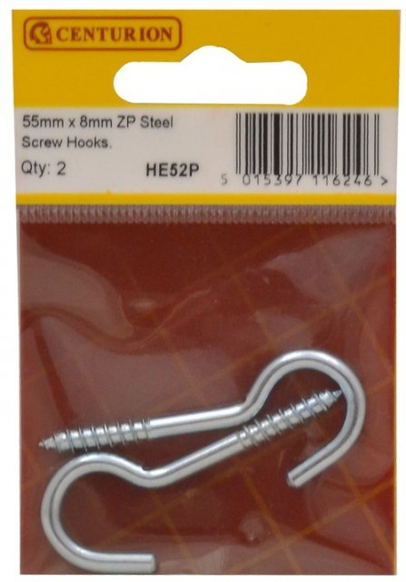 Centurion Steel Screw Hooks 2 Pack