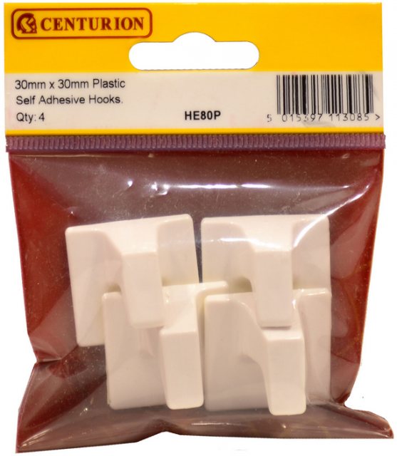 Centurion Self Adhesive Plastic Hooks