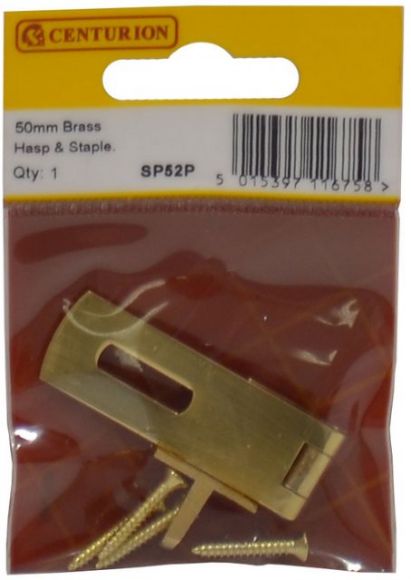 Centurion Brass Hasp & Staple 50mm