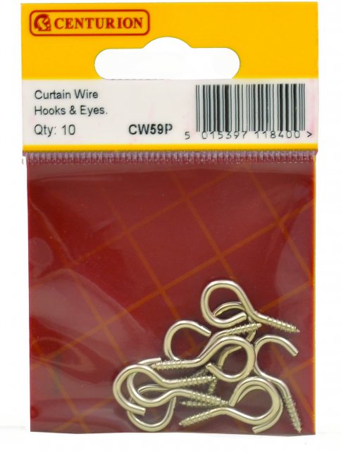 Centurion Curtain Wire Hooks & Eyes 10 Pack