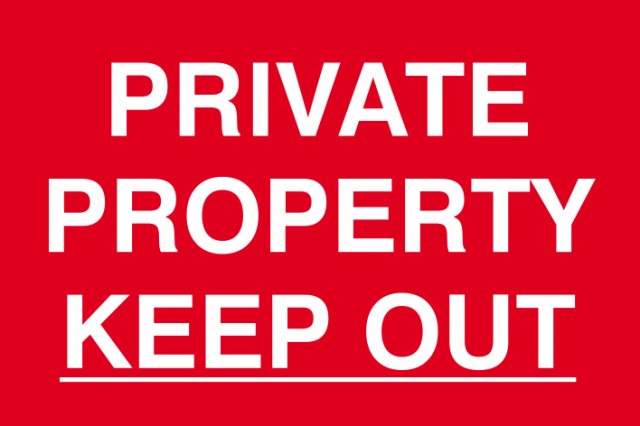 PVC Sign Private Property Keep Out