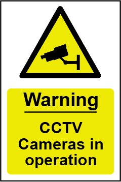 PVC Sign CCTV Cameras In Operation