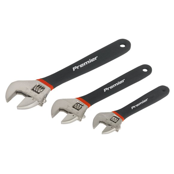 Sealey HiFe Finish Adjustable Wrench Set 3 Piece Spanners & Wrenches