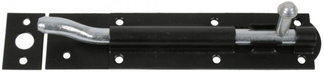 John George Necked Tower Bolt 6" Black