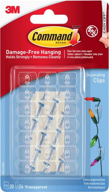 Command Command Decorating Clips Clear 20 Pack