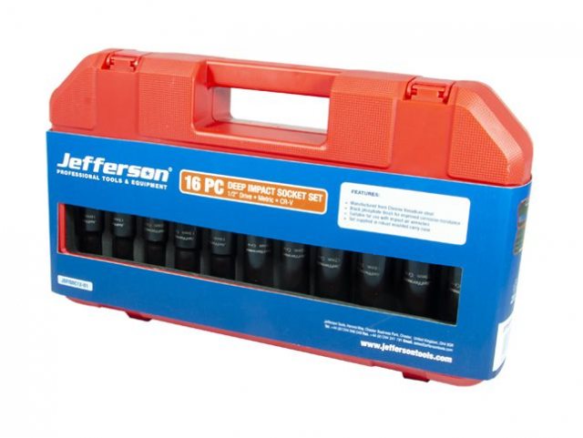 Jefferson Tools Jefferson Deep Impact Socket Set 16 Piece - Sockets ...
