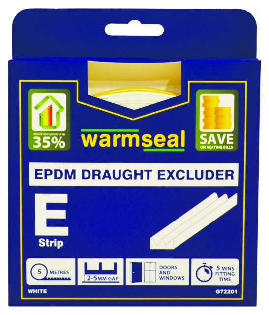 Warmseal Self Adhesive Rubber Draught Excluder 'E' Strip 5m