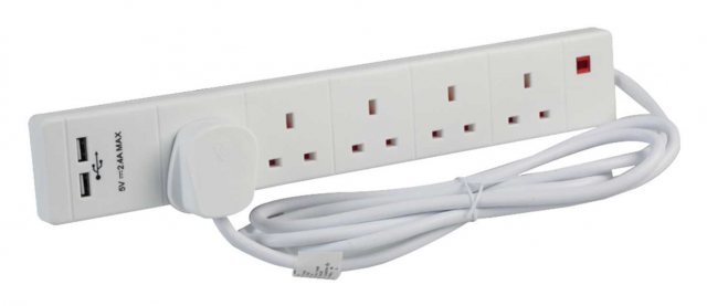 Pro-Elec Extension Lead 5 Gang 2 x USB