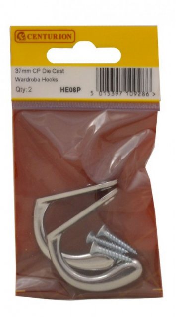 Centurion Wardrobe Hooks 37mm