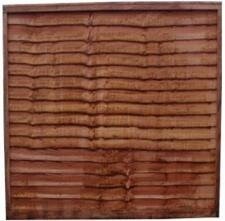Overlap Brown Fence Panel 6'