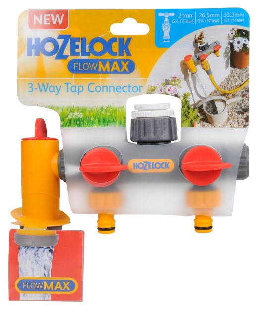 Hozelock Flow Max 3 Way Tap Connector 2250