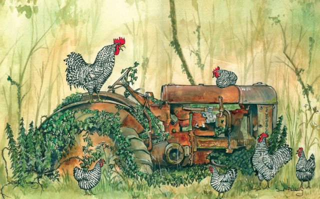 Rusty Tractor Greetings Card