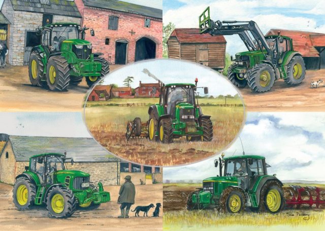 Multi John Deere Greetings Card