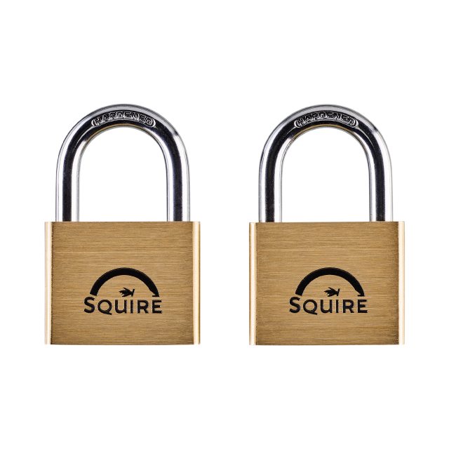 Squire Twinpack Brass Padlocks 50mm