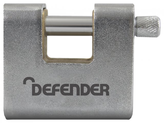 Defender Armoured Block Padlock 80mm Silver