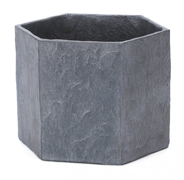 Apta Slate Light Grey Hexagon Pot