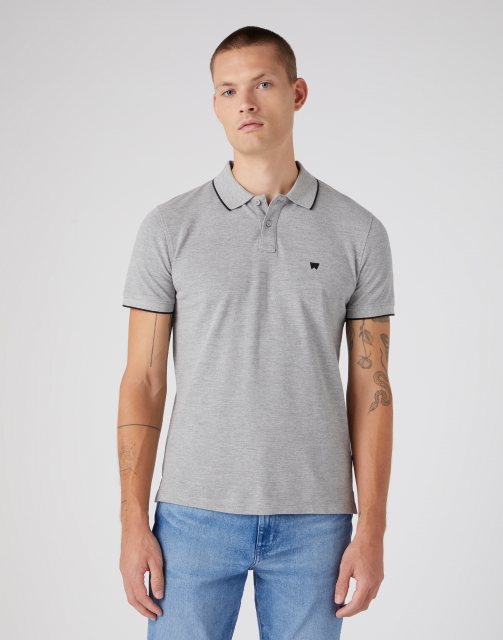 Wrangler Melee Polo Shirt Mid Grey - T-Shirts & Polos - Mole Avon
