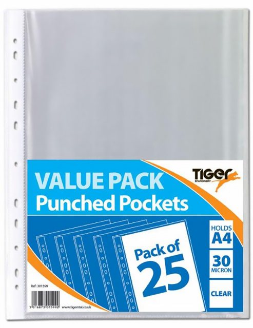 Punched Pockets A4 25 Pack