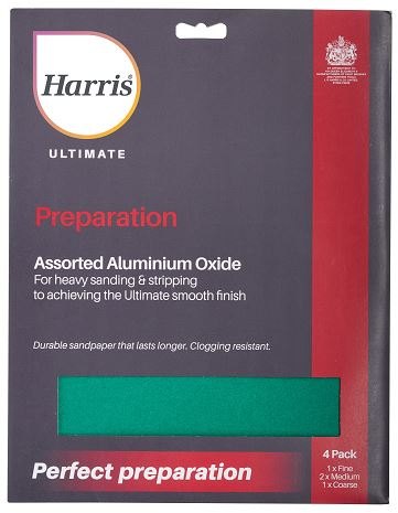 Harris Harris Ultimate Aluminium Oxide Sandpaper 4 Pack