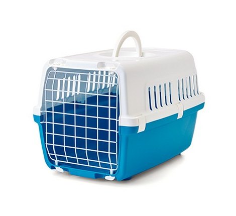 Savic Zephos Plastic Pet Carrier Blue & White