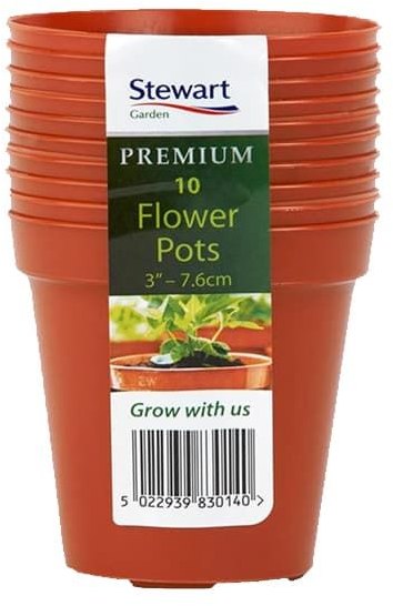 STEWART Stewart Plastic Plant Pot Terracotta 7.6cm 10 Pack