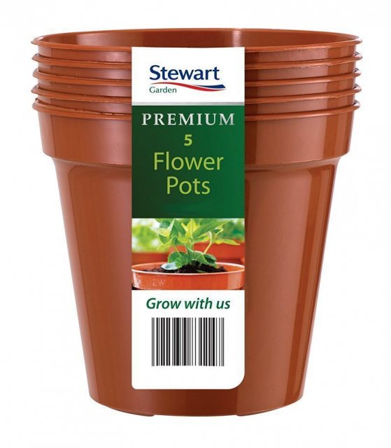 STEWART Stewart Plastic Flower Pot Terracotta 12.7cm 5 Pack