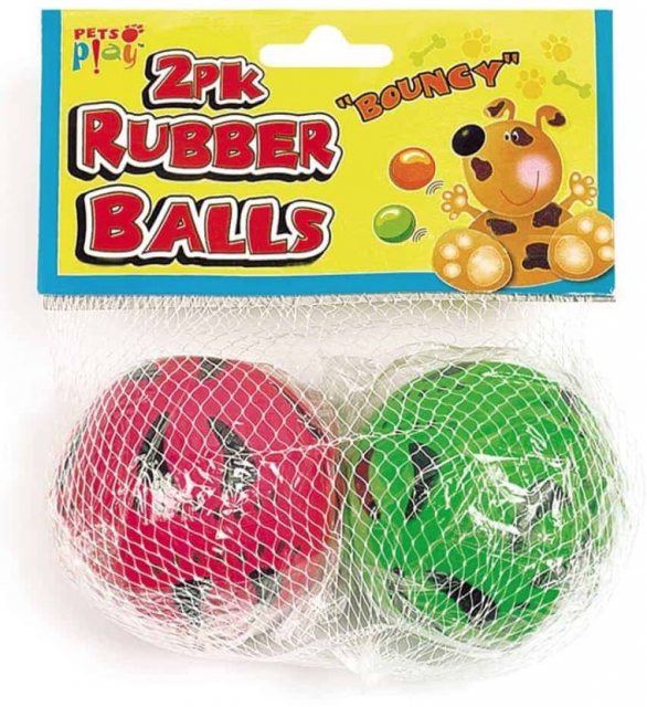 PETSPLAY Dog Toy Rubber Balls 2 Pack