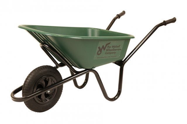 Walsall Monarch Pneumatic Green Wheelbarrow 120L