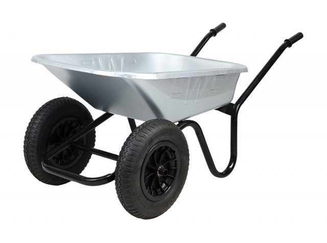Walsall Windsor Twin Pneumatic Galvanised Wheelbarrow 90L