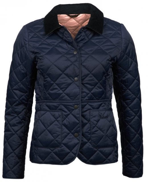 Barbour Barbour Deveron Quilt Jacket Navy Pink