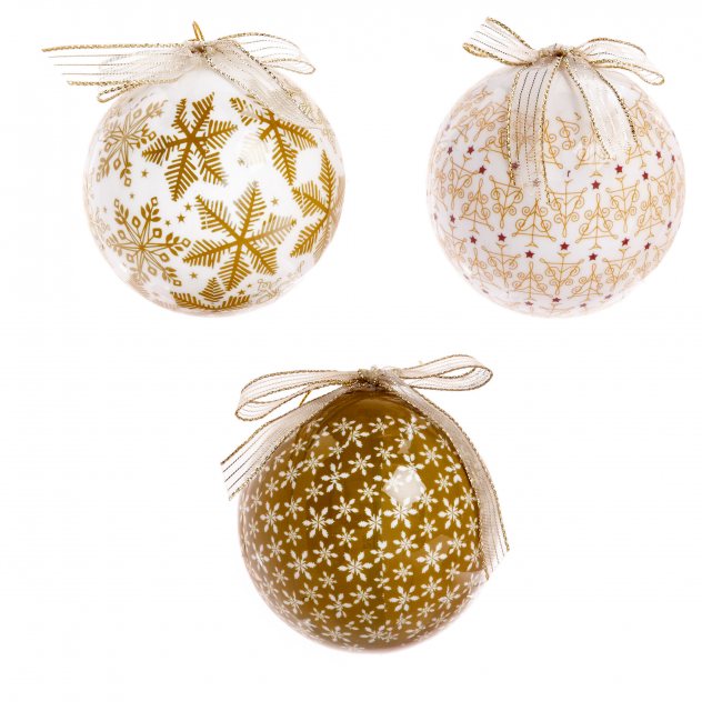 Gold Snowflake Bauble 7.5cm Assorted