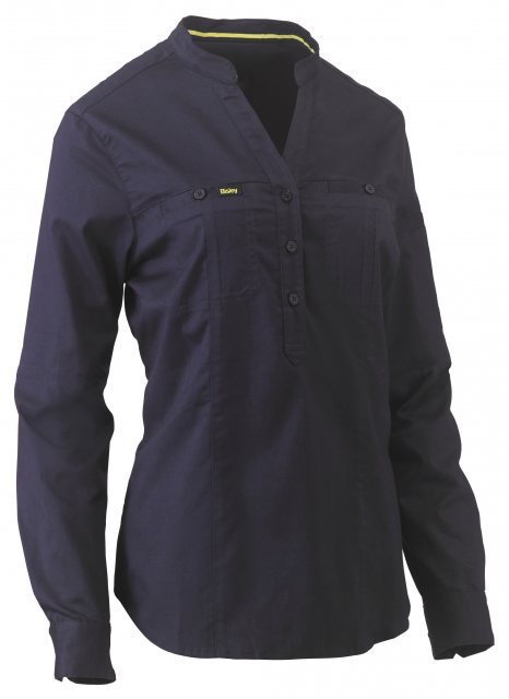 Bisley Workwear Bisley Stretch V-Neck Shirt Navy