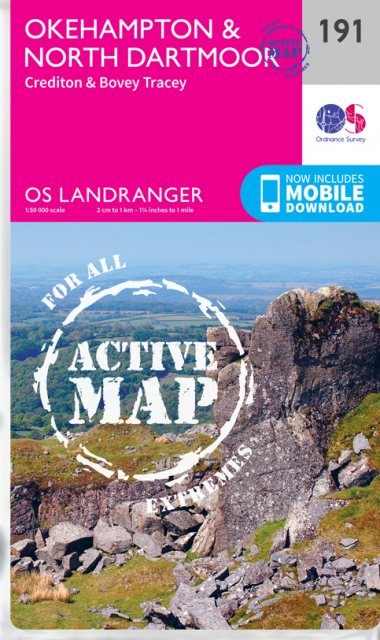 OS Landranger 191 Okehampton & North Dartmoor Active