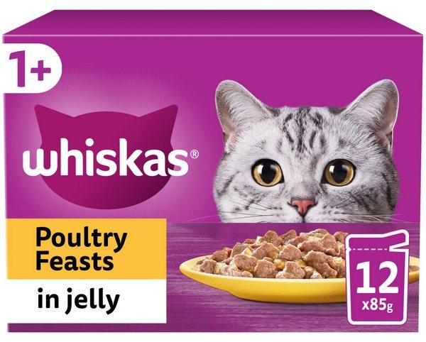 Whiskas Whiskas 1+ Poultry Feasts In Jelly 12 x 85g